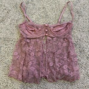 Urban Outfitters Lace Camisole in Dusty Pink